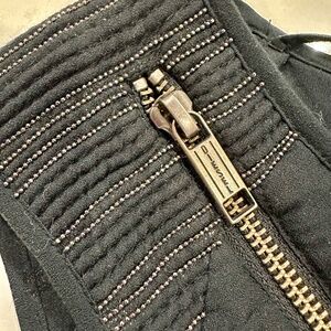 Diesel Gold Beaded Zippered Shoulder Black Sleeveless Dress Size Small